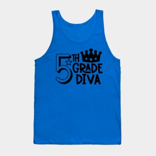 5th Grade Diva Cute Kids Girls School Back to School Tank Top